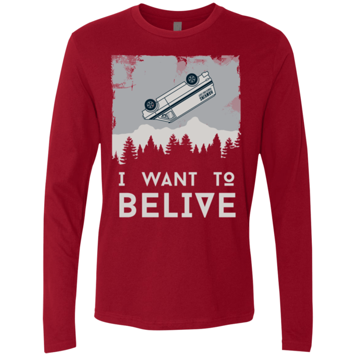 T-Shirts Cardinal / Small I Want to Believe Men's Premium Long Sleeve