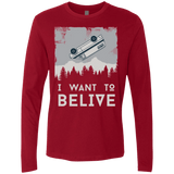 T-Shirts Cardinal / Small I Want to Believe Men's Premium Long Sleeve