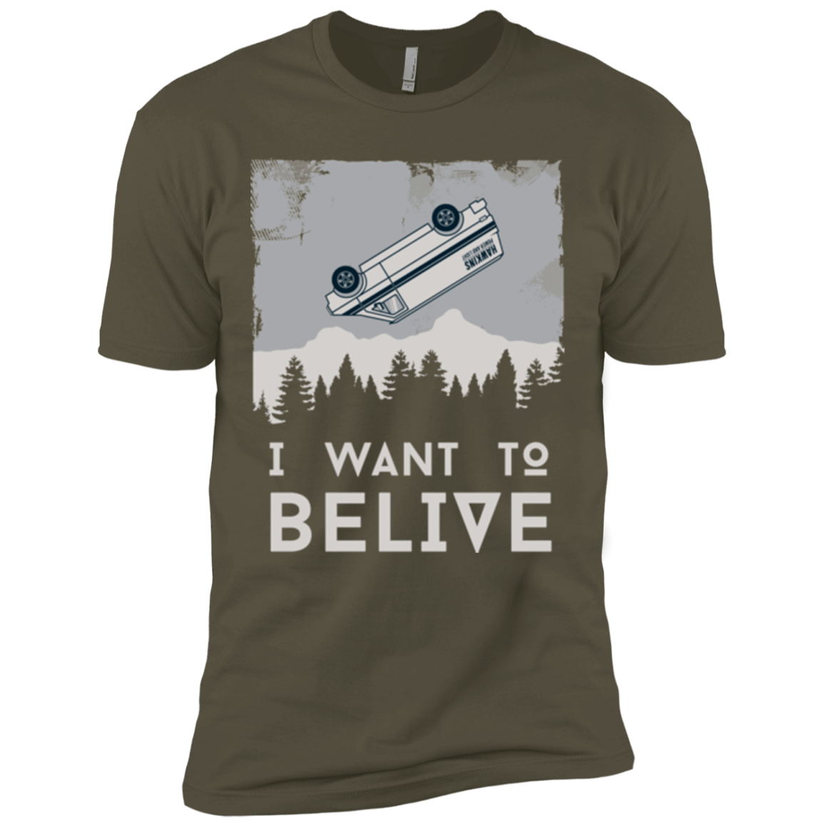 T-Shirts Military Green / X-Small I Want to Believe Men's Premium T-Shirt