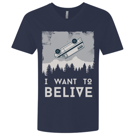 T-Shirts Midnight Navy / X-Small I Want to Believe Men's Premium V-Neck