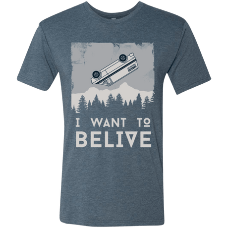 T-Shirts Indigo / Small I Want to Believe Men's Triblend T-Shirt