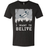 T-Shirts Vintage Black / Small I Want to Believe Men's Triblend T-Shirt