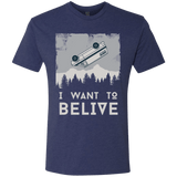 T-Shirts Vintage Navy / Small I Want to Believe Men's Triblend T-Shirt