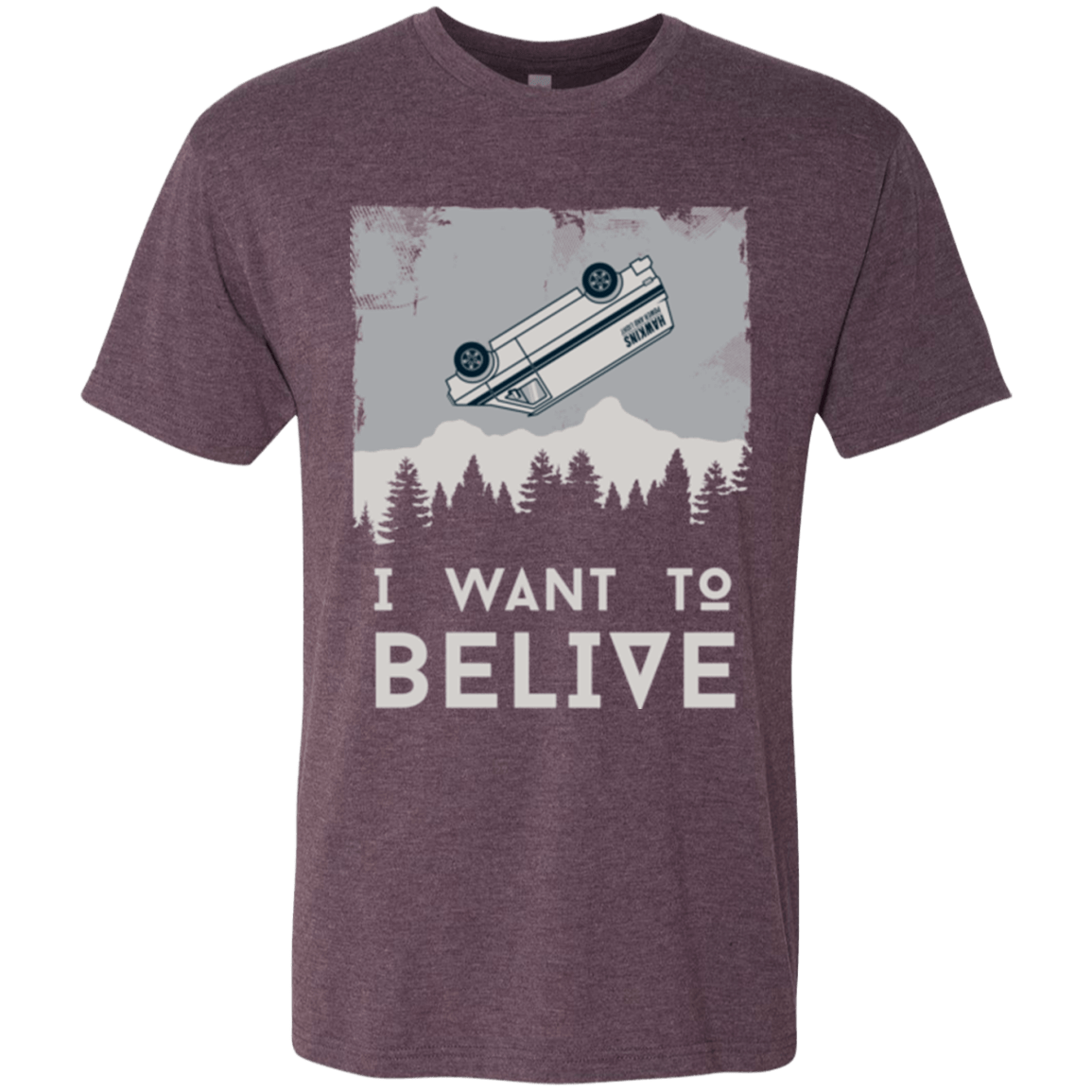 T-Shirts Vintage Purple / Small I Want to Believe Men's Triblend T-Shirt