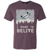 T-Shirts Vintage Purple / Small I Want to Believe Men's Triblend T-Shirt
