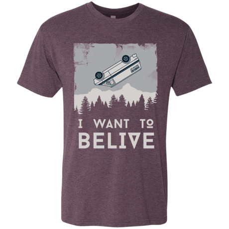 T-Shirts Vintage Purple / Small I Want to Believe Men's Triblend T-Shirt