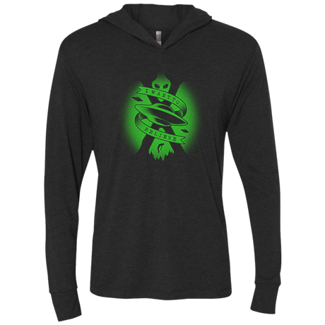 T-Shirts Vintage Black / X-Small I Want To Believe Triblend Long Sleeve Hoodie Tee