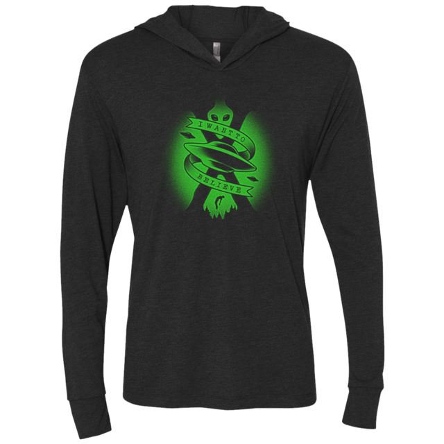 T-Shirts Vintage Black / X-Small I Want To Believe Triblend Long Sleeve Hoodie Tee