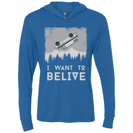 T-Shirts Vintage Royal / X-Small I Want to Believe Triblend Long Sleeve Hoodie Tee