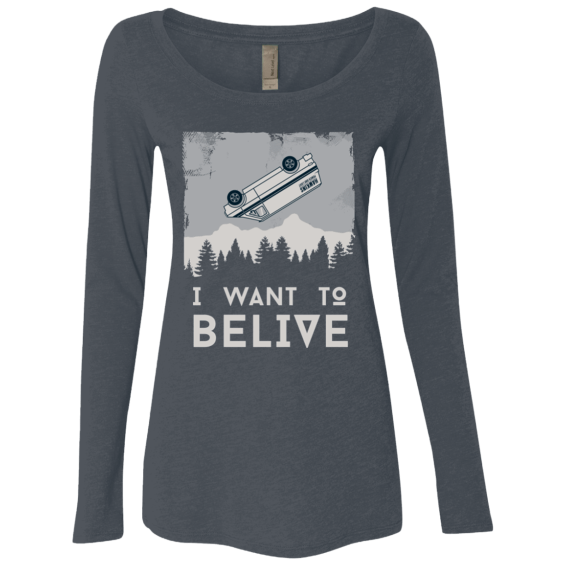 T-Shirts Vintage Navy / Small I Want to Believe Women's Triblend Long Sleeve Shirt