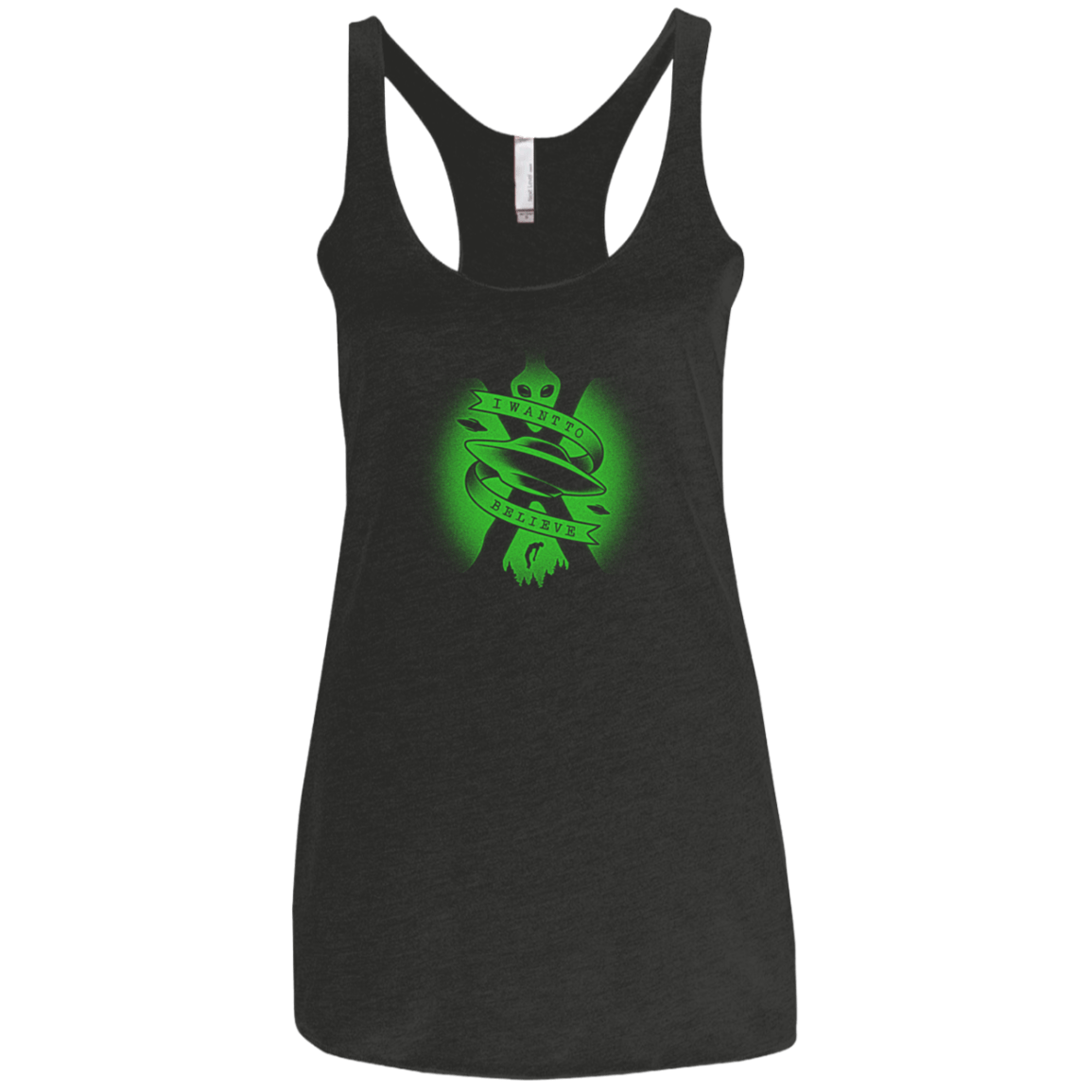 T-Shirts Vintage Black / X-Small I Want To Believe Women's Triblend Racerback Tank