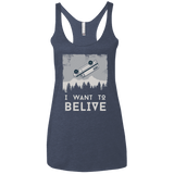 T-Shirts Vintage Navy / X-Small I Want to Believe Women's Triblend Racerback Tank
