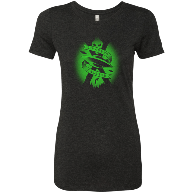 T-Shirts Vintage Black / Small I Want To Believe Women's Triblend T-Shirt