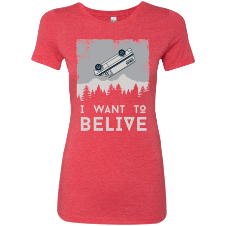 T-Shirts Vintage Red / Small I Want to Believe Women's Triblend T-Shirt