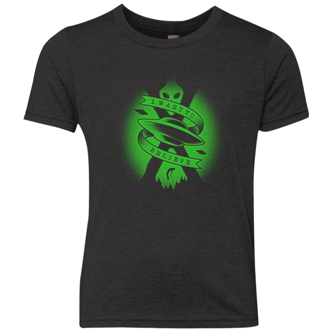 T-Shirts Vintage Black / YXS I Want To Believe Youth Triblend T-Shirt