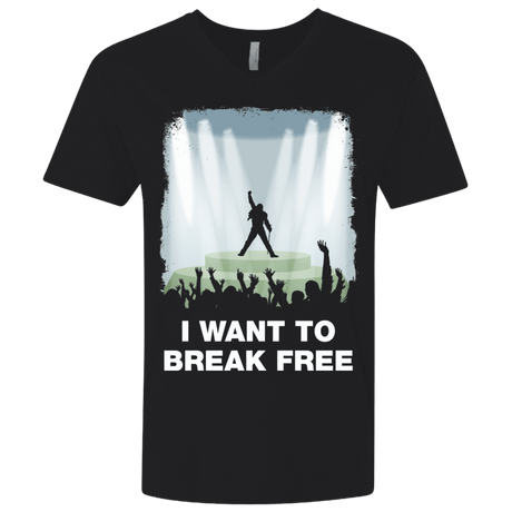 T-Shirts Black / X-Small I WANT TO BREAK FREE Men's Premium V-Neck