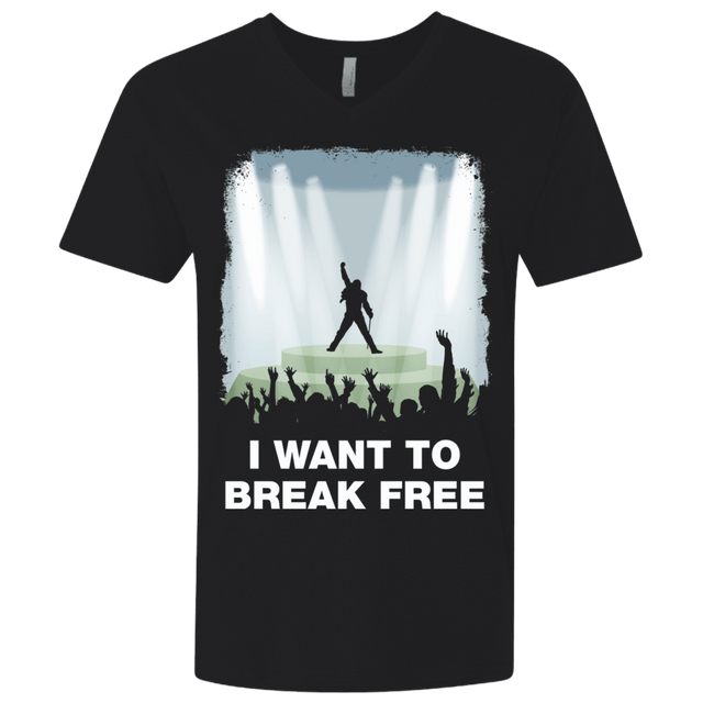 T-Shirts Black / X-Small I WANT TO BREAK FREE Men's Premium V-Neck