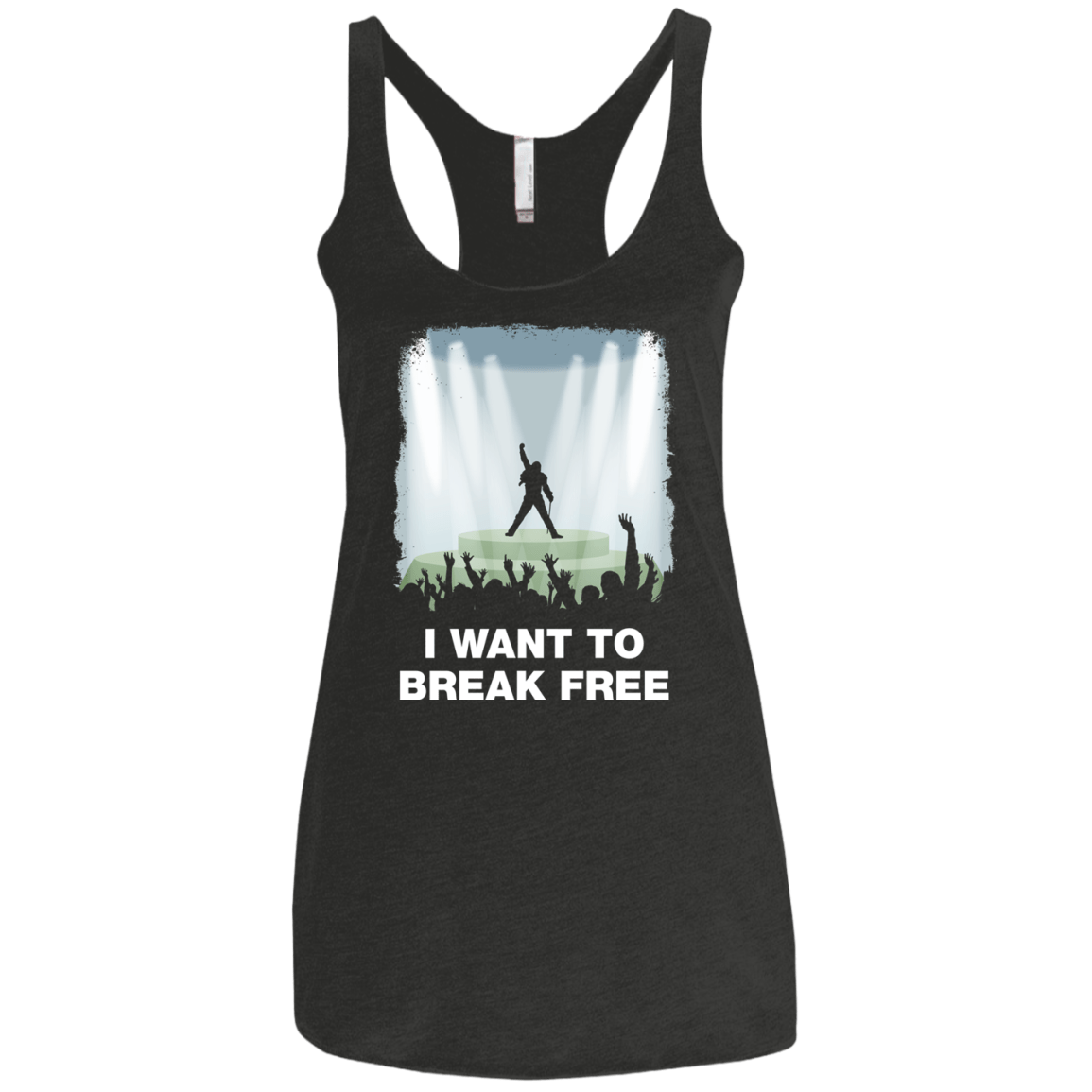 T-Shirts Vintage Black / X-Small I WANT TO BREAK FREE Women's Triblend Racerback Tank