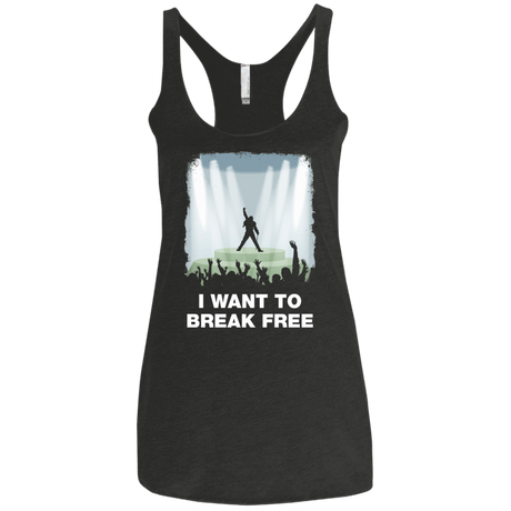 T-Shirts Vintage Black / X-Small I WANT TO BREAK FREE Women's Triblend Racerback Tank