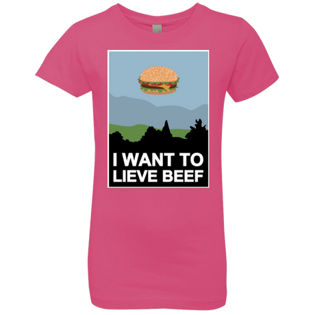 T-Shirts Hot Pink / YXS I want to lieve beef Girls Premium T-Shirt