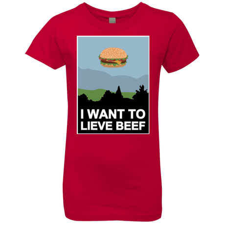 T-Shirts Red / YXS I want to lieve beef Girls Premium T-Shirt