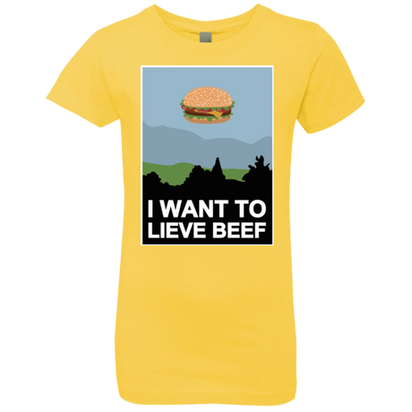 T-Shirts Vibrant Yellow / YXS I want to lieve beef Girls Premium T-Shirt