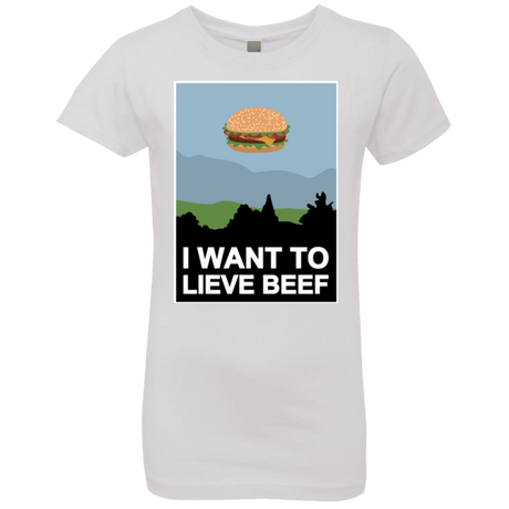 T-Shirts White / YXS I want to lieve beef Girls Premium T-Shirt