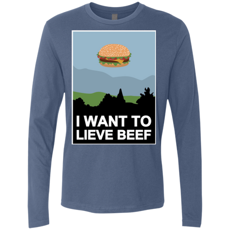 T-Shirts Indigo / Small I want to lieve beef Men's Premium Long Sleeve