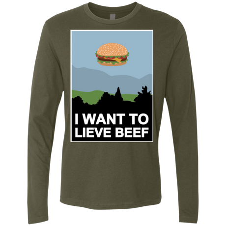 T-Shirts Military Green / Small I want to lieve beef Men's Premium Long Sleeve