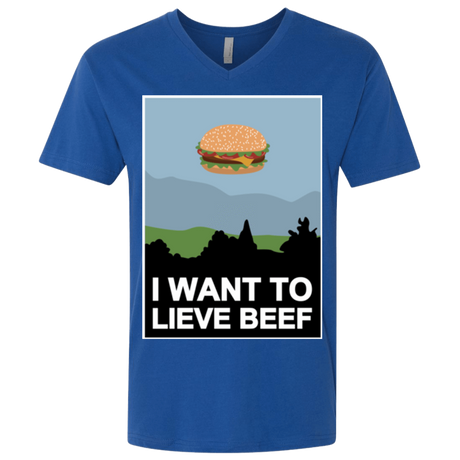 T-Shirts Royal / X-Small I want to lieve beef Men's Premium V-Neck