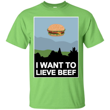T-Shirts Lime / Small I want to lieve beef T-Shirt