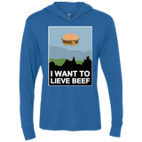 T-Shirts Vintage Royal / X-Small I want to lieve beef Triblend Long Sleeve Hoodie Tee