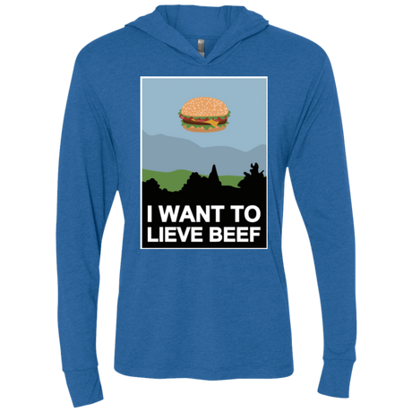 T-Shirts Vintage Royal / X-Small I want to lieve beef Triblend Long Sleeve Hoodie Tee