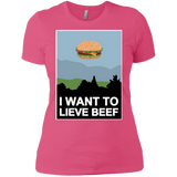 T-Shirts Hot Pink / X-Small I want to lieve beef Women's Premium T-Shirt