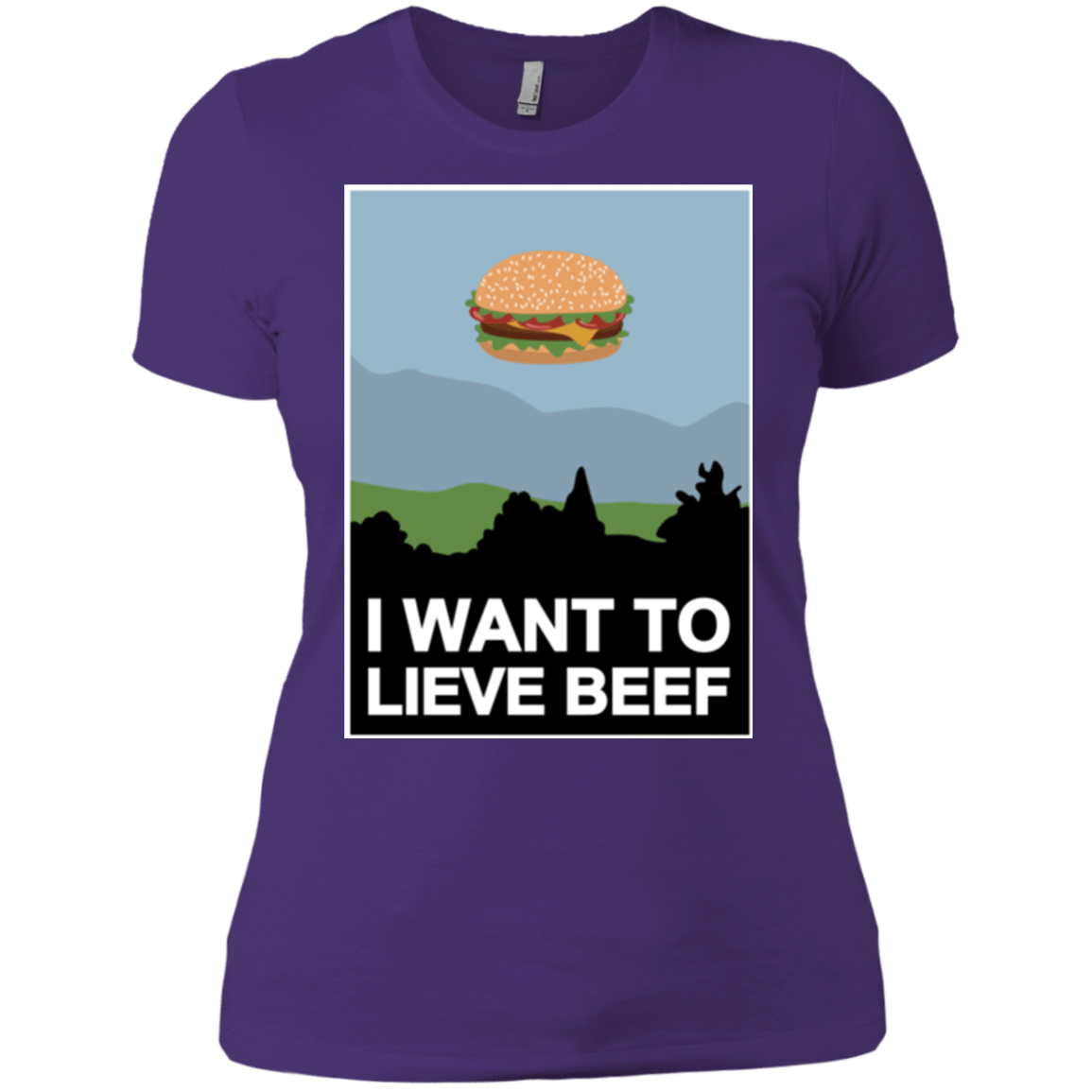T-Shirts Purple / X-Small I want to lieve beef Women's Premium T-Shirt