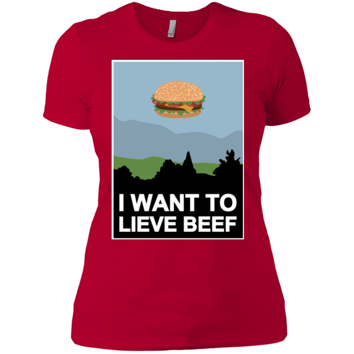 T-Shirts Red / X-Small I want to lieve beef Women's Premium T-Shirt