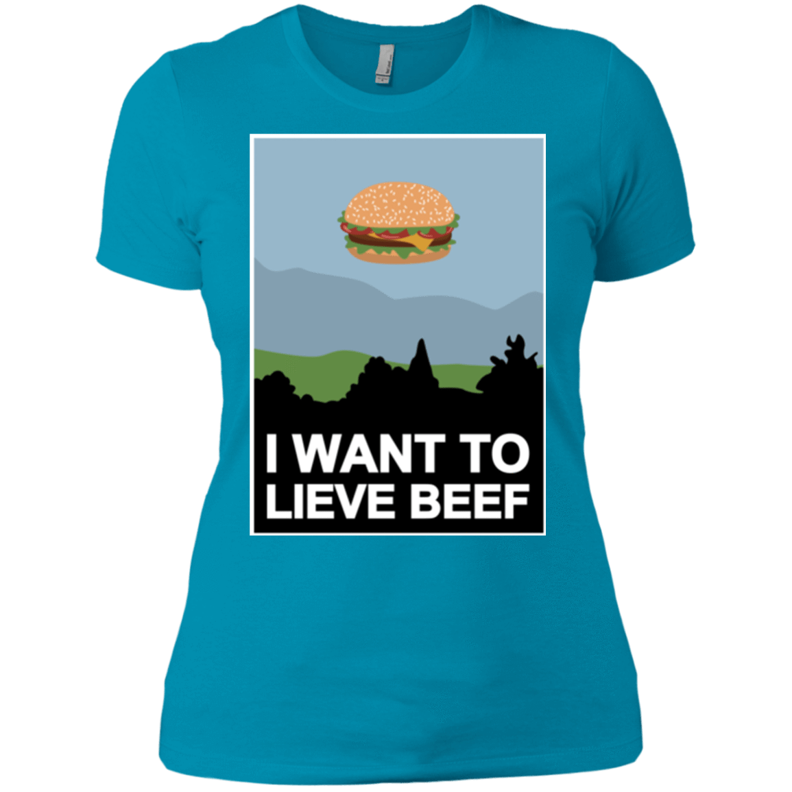 T-Shirts Turquoise / X-Small I want to lieve beef Women's Premium T-Shirt