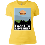 T-Shirts Vibrant Yellow / X-Small I want to lieve beef Women's Premium T-Shirt