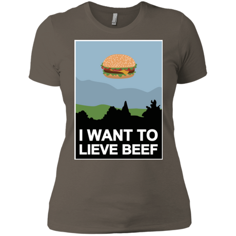 T-Shirts Warm Grey / X-Small I want to lieve beef Women's Premium T-Shirt