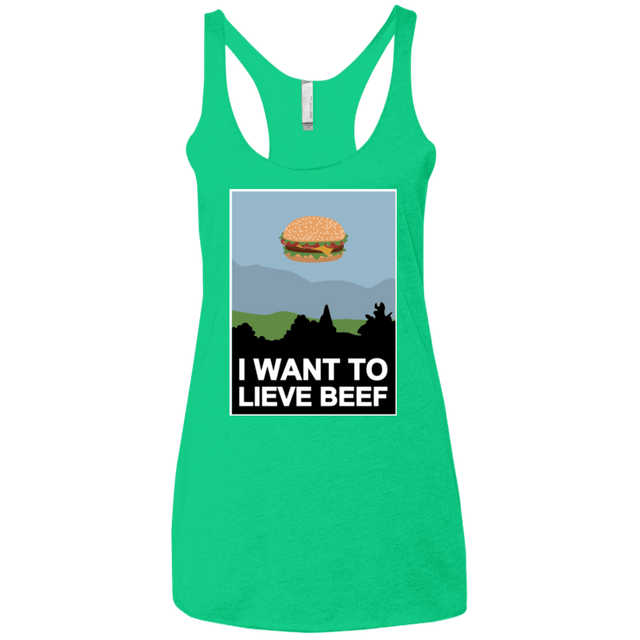 T-Shirts Envy / X-Small I want to lieve beef Women's Triblend Racerback Tank