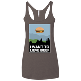 T-Shirts Macchiato / X-Small I want to lieve beef Women's Triblend Racerback Tank