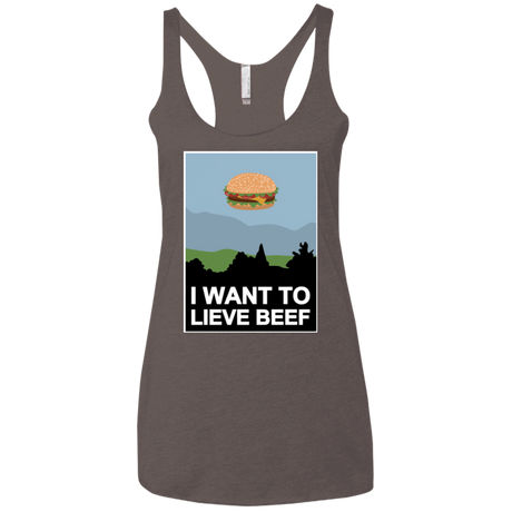 T-Shirts Macchiato / X-Small I want to lieve beef Women's Triblend Racerback Tank