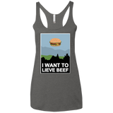 T-Shirts Premium Heather / X-Small I want to lieve beef Women's Triblend Racerback Tank