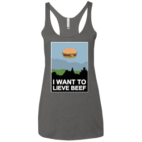 T-Shirts Premium Heather / X-Small I want to lieve beef Women's Triblend Racerback Tank