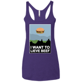 T-Shirts Purple / X-Small I want to lieve beef Women's Triblend Racerback Tank