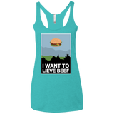 T-Shirts Tahiti Blue / X-Small I want to lieve beef Women's Triblend Racerback Tank