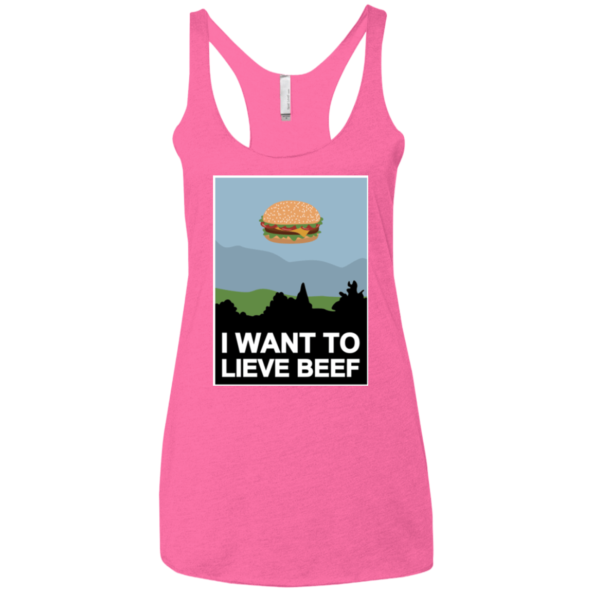 T-Shirts Vintage Pink / X-Small I want to lieve beef Women's Triblend Racerback Tank