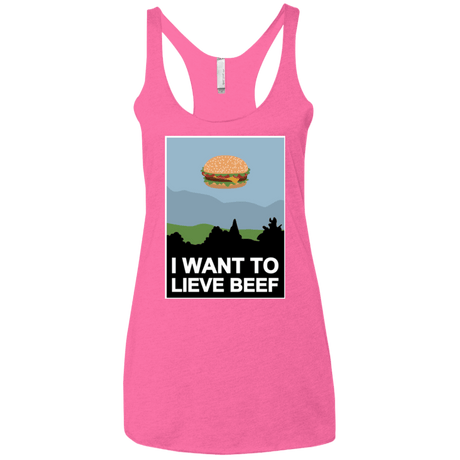 T-Shirts Vintage Pink / X-Small I want to lieve beef Women's Triblend Racerback Tank