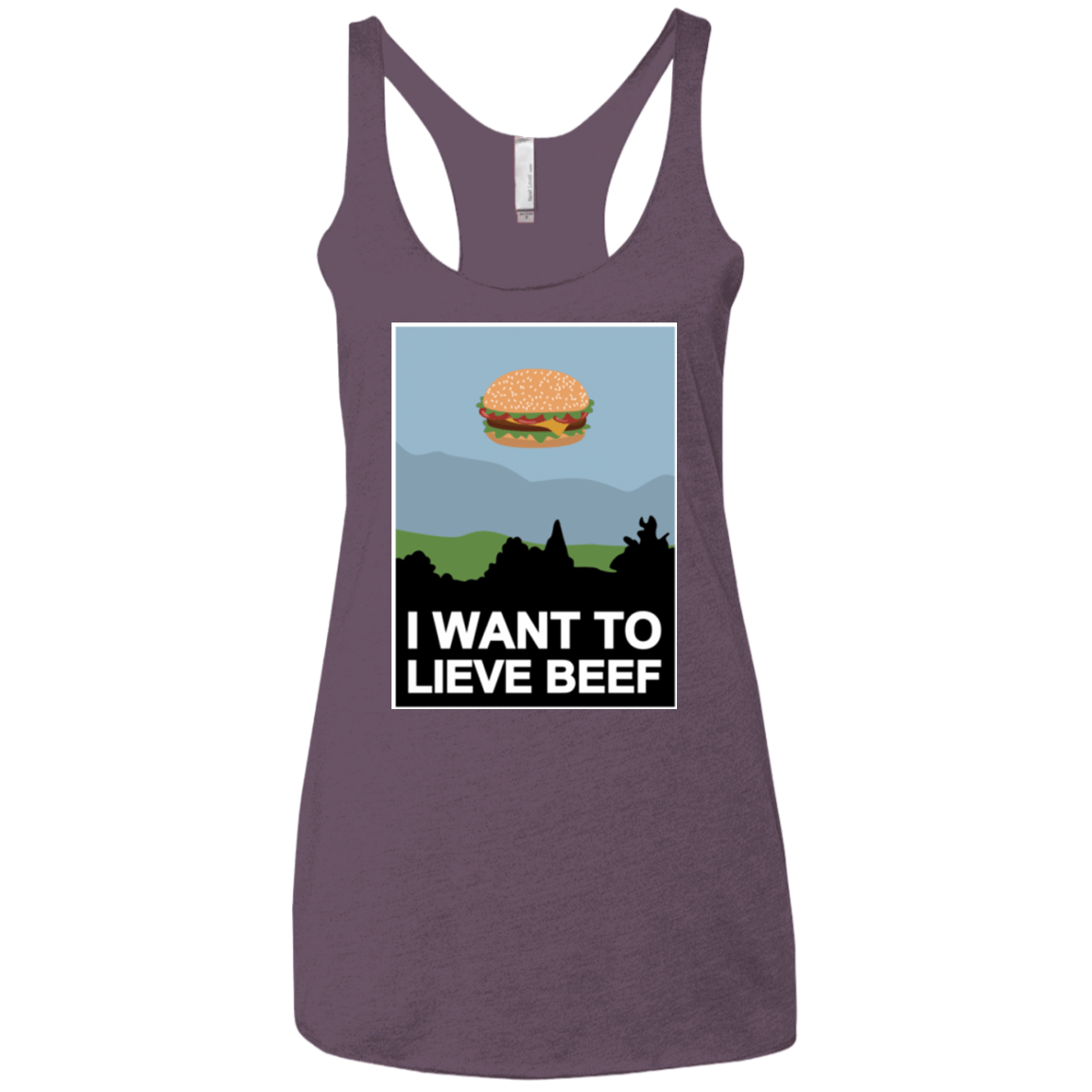 T-Shirts Vintage Purple / X-Small I want to lieve beef Women's Triblend Racerback Tank