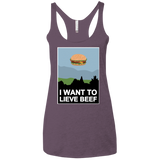 T-Shirts Vintage Purple / X-Small I want to lieve beef Women's Triblend Racerback Tank